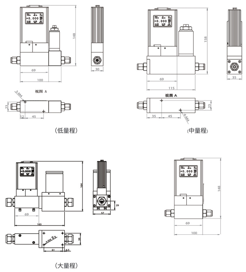 微小液体质量流量控制器规格尺寸